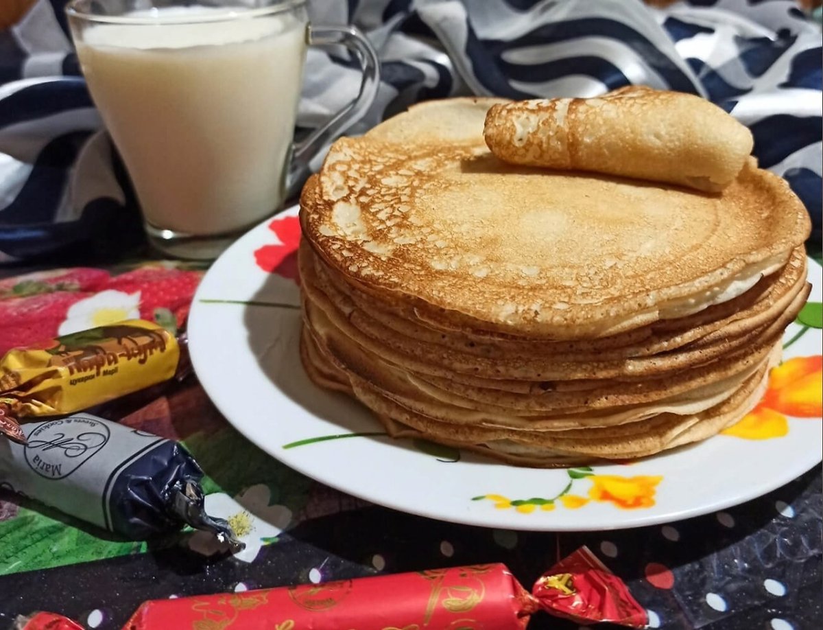 Ажурные блинчики на молоке