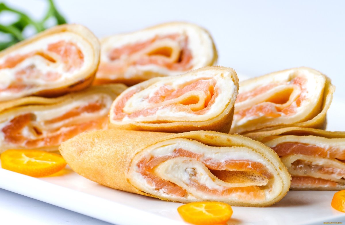 Блинчики с сыром и зеленью