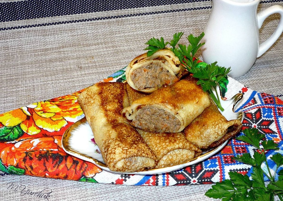 Блинчики с печенкой