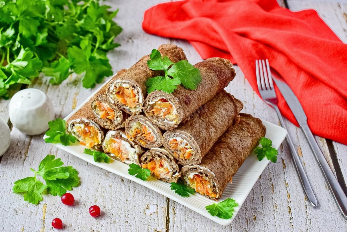 Блинчики фаршированные печенью