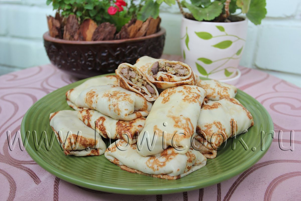 Печеночные блины с начинкой