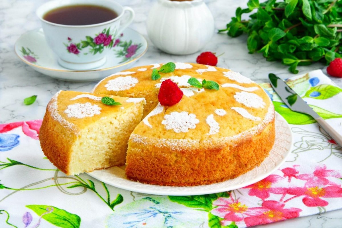 Насыпной пирог с персиками и маком