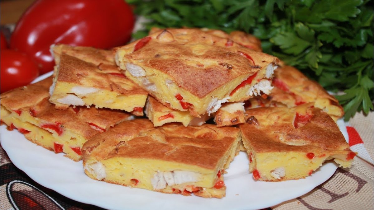 Заливной пирог с курицей