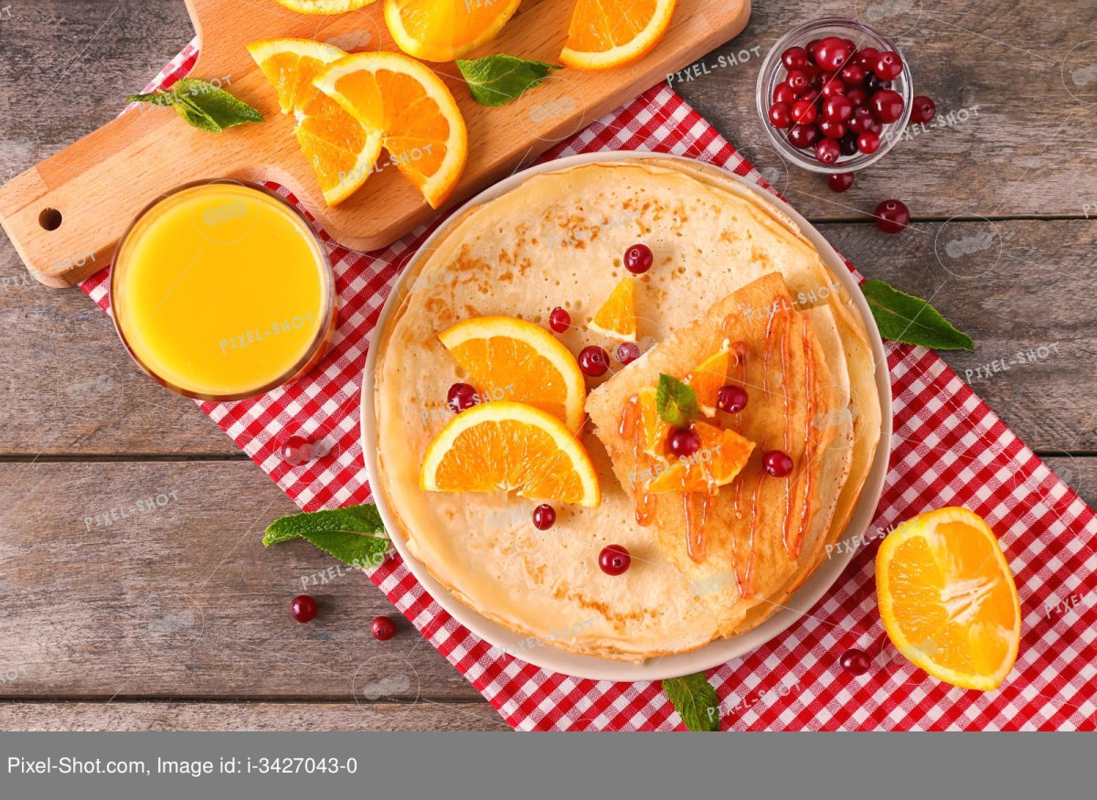 Блины с апельсиновой начинкой