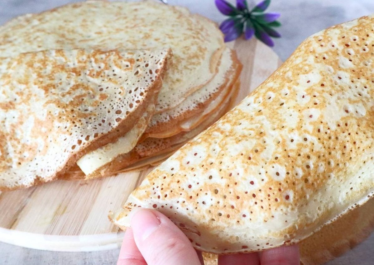Блины на молоке с дырочками