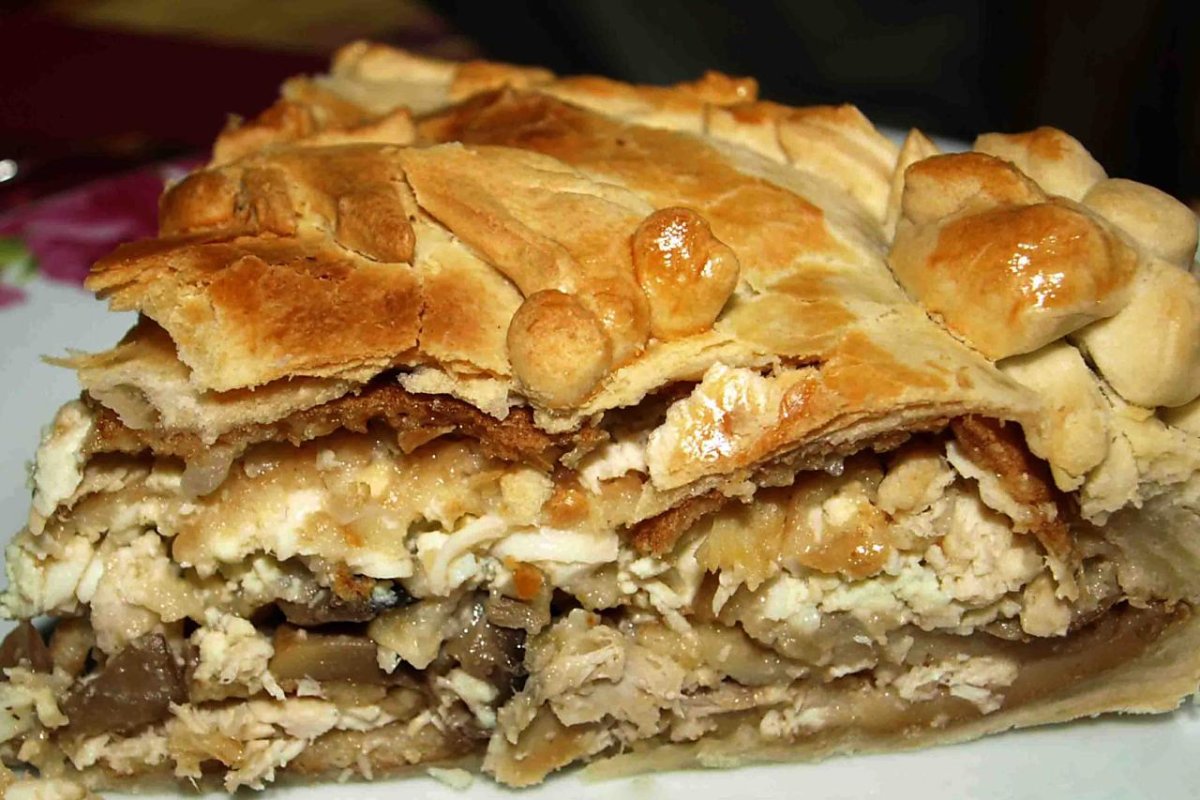 Настоящий курник с блинами