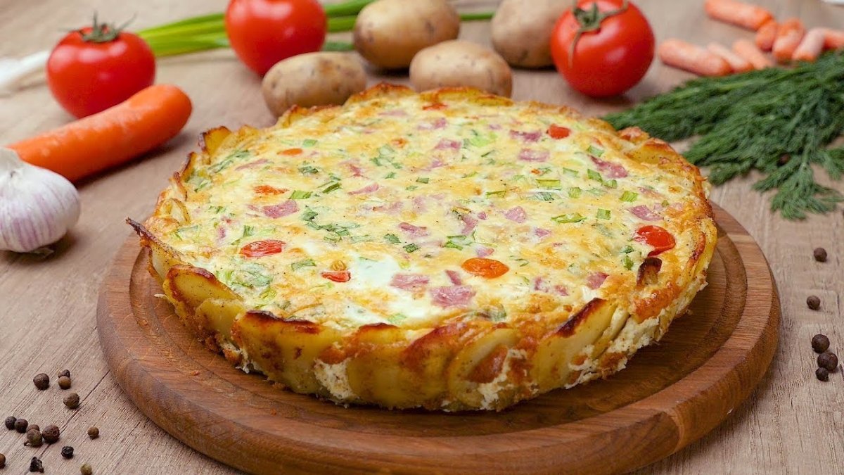 Заливной пирог из картофеля