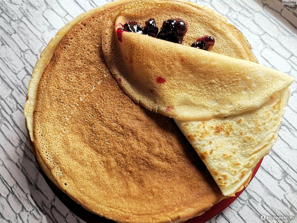 Блинчики с творогом и джемом