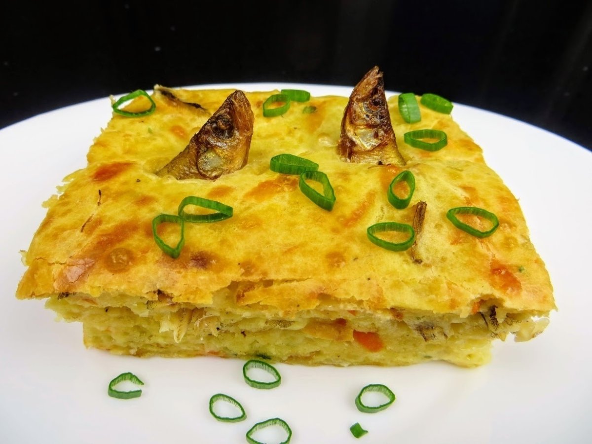 Рыбный пирог с овощами