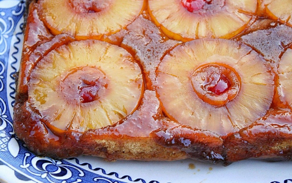 Пирог перевертыш с ананасами