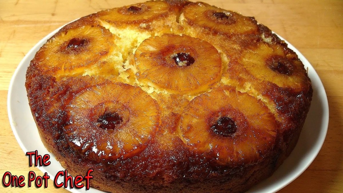 Песочный пирог с ананасами консервированными