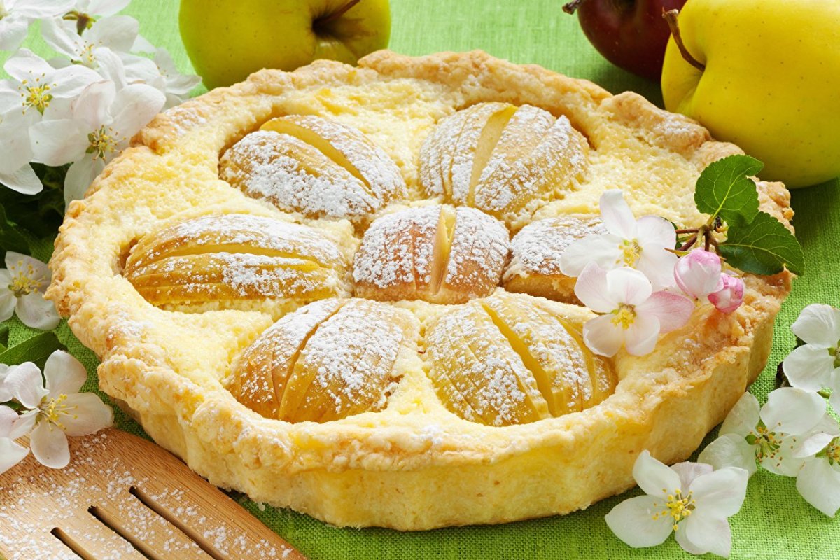 Творожное тесто для пирога с яблоками