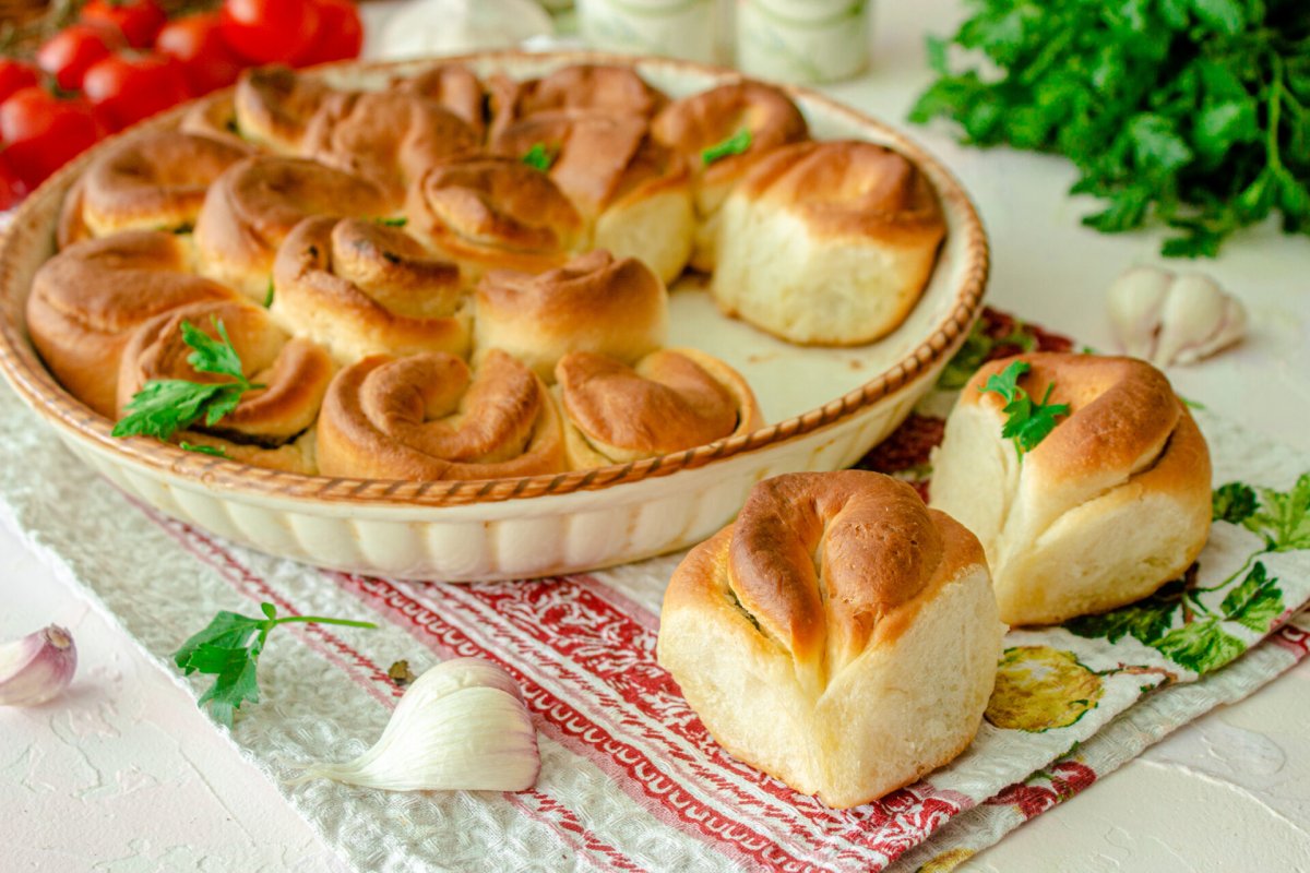 Отрывной пирог чесночный