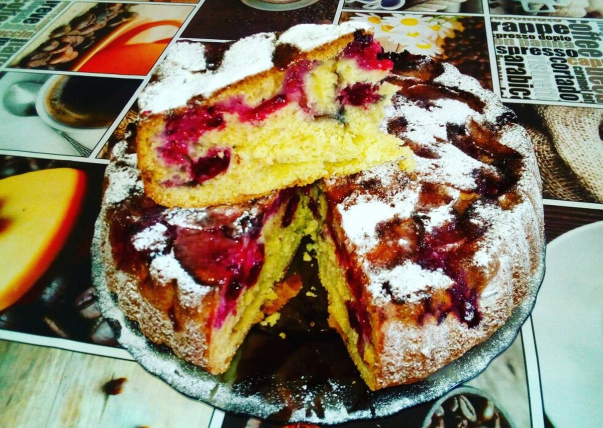Песочный пирог со сметанной заливкой