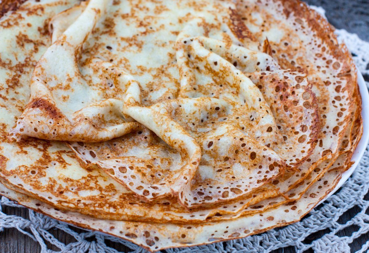 Блины на молоке с дырочками тонкие
