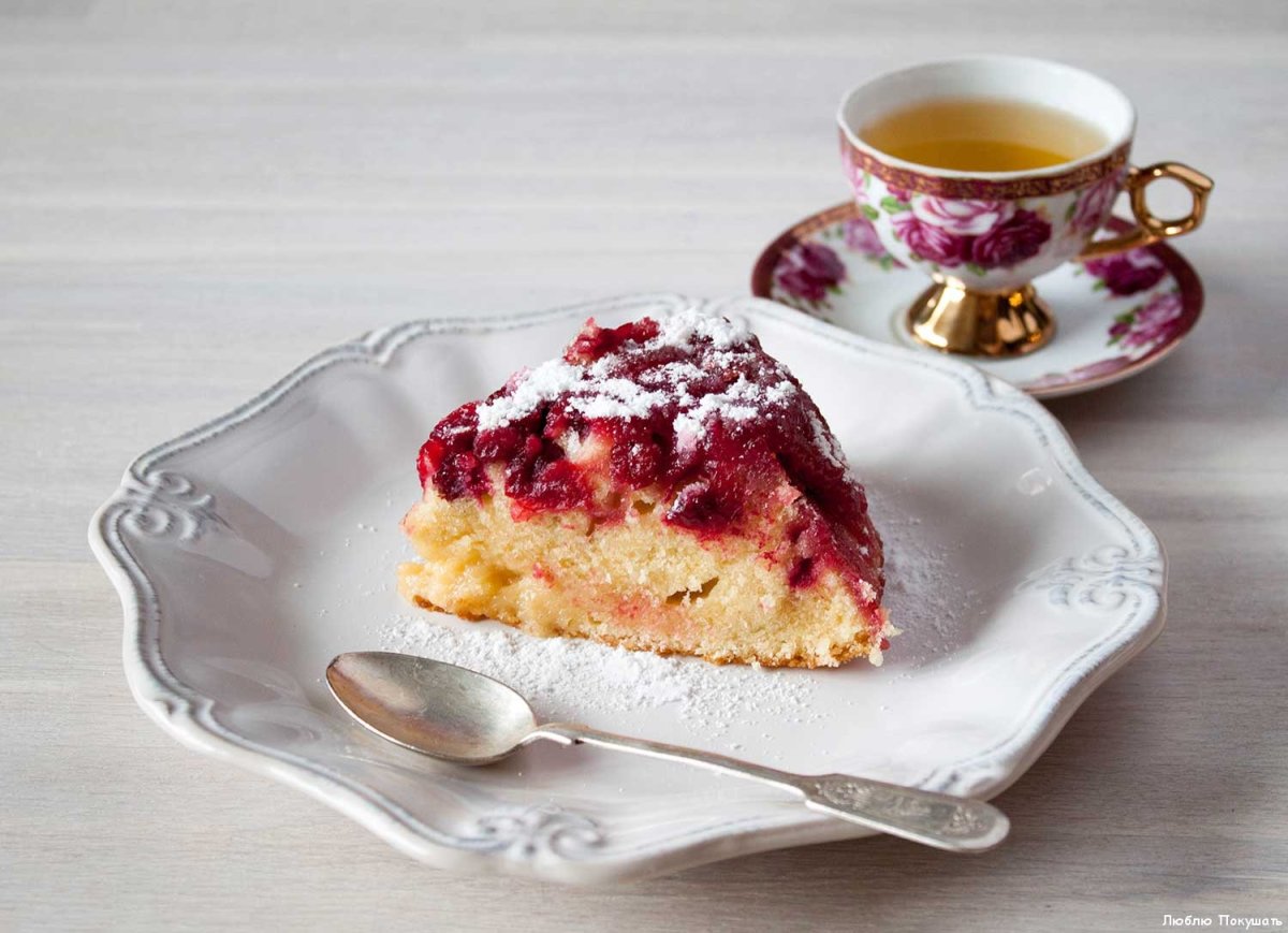 Клюквенный песочный пирог