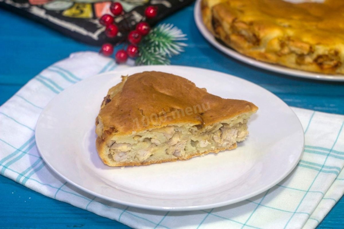 Заливной пирог с курицей