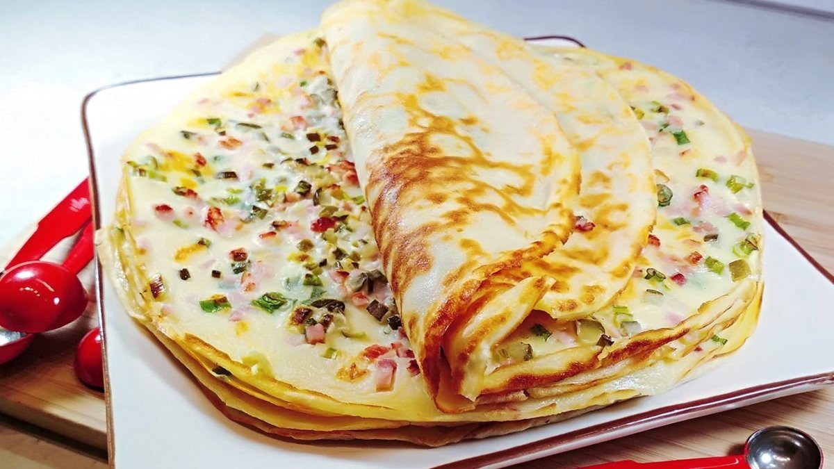 Блины с сыром и зеленью