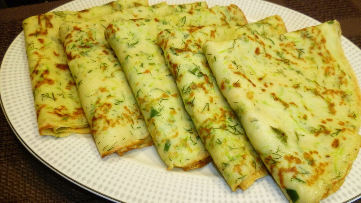 Сырные блинчики с зеленью