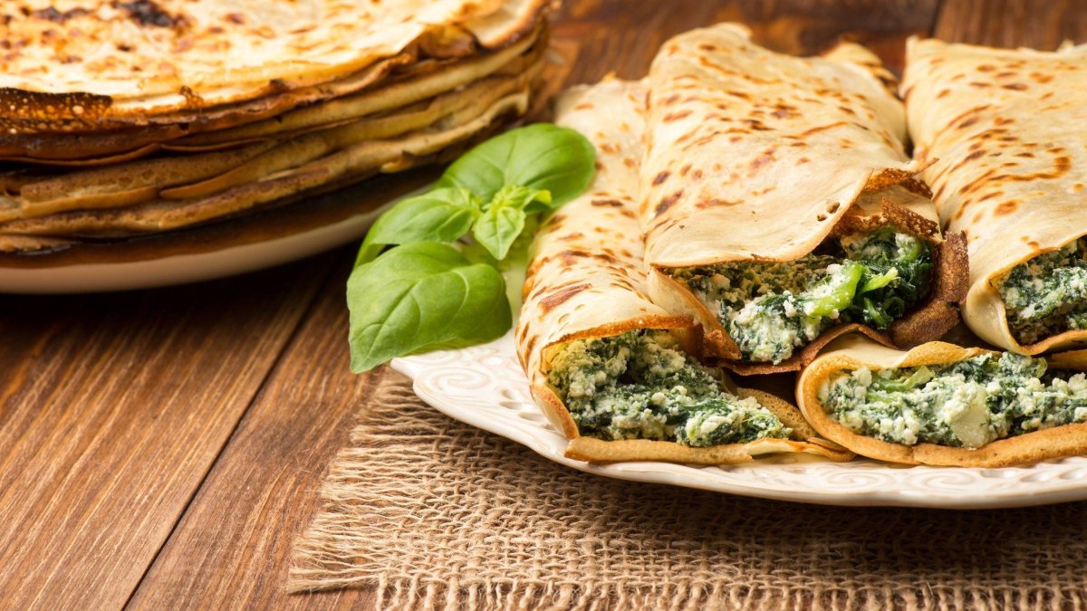 Блины с картошкой и грибами