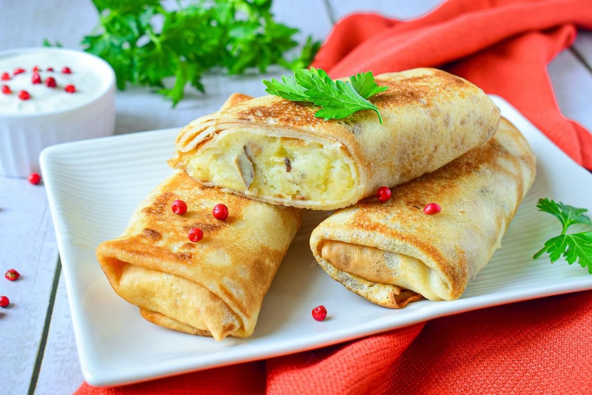 Блины с овощами
