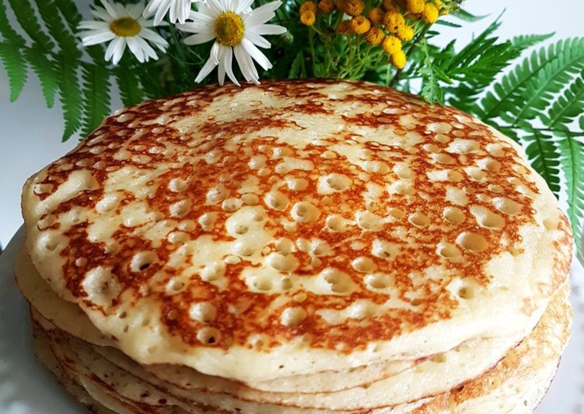 Ажурные блины на дрожжах