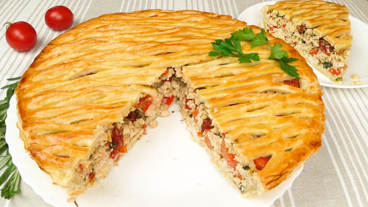 Пирог с помидорами и сыром