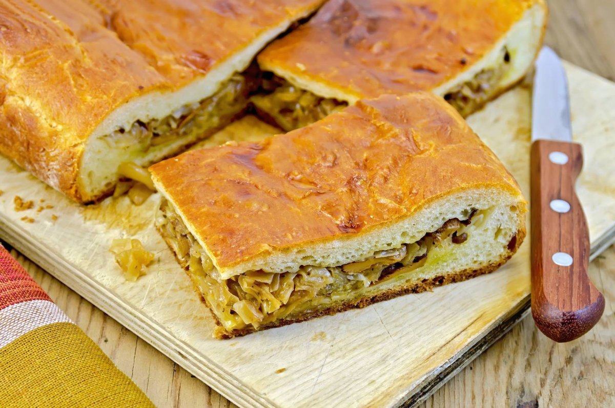 Постный пирог с капустой