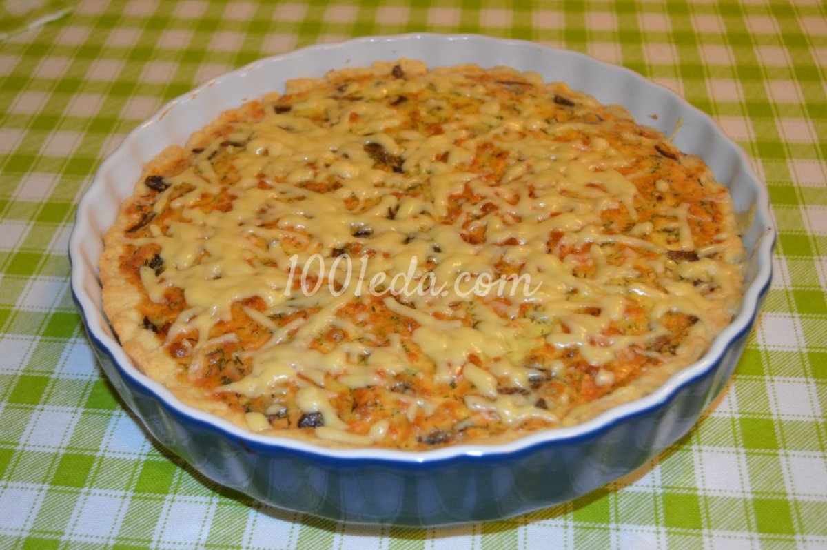 Пирог с лисичками и курицей