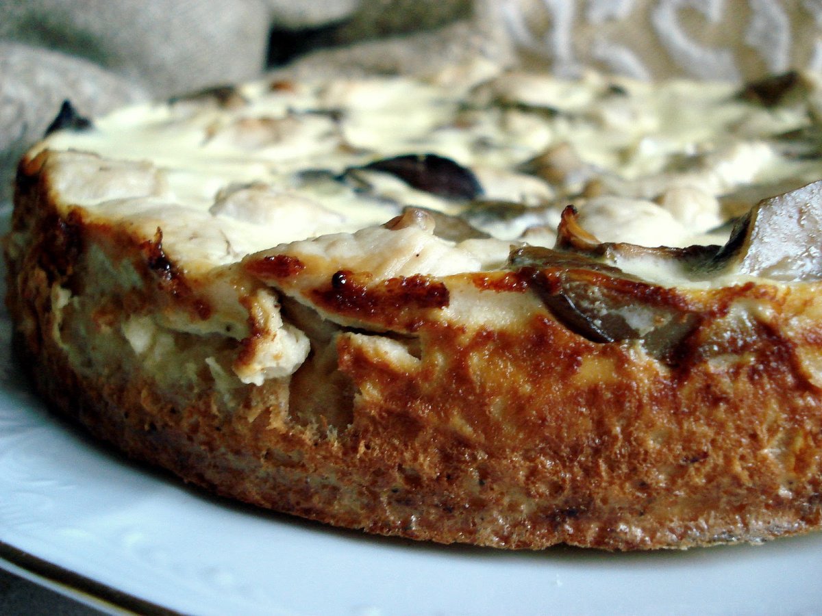 КИШ С индейкой и грибами