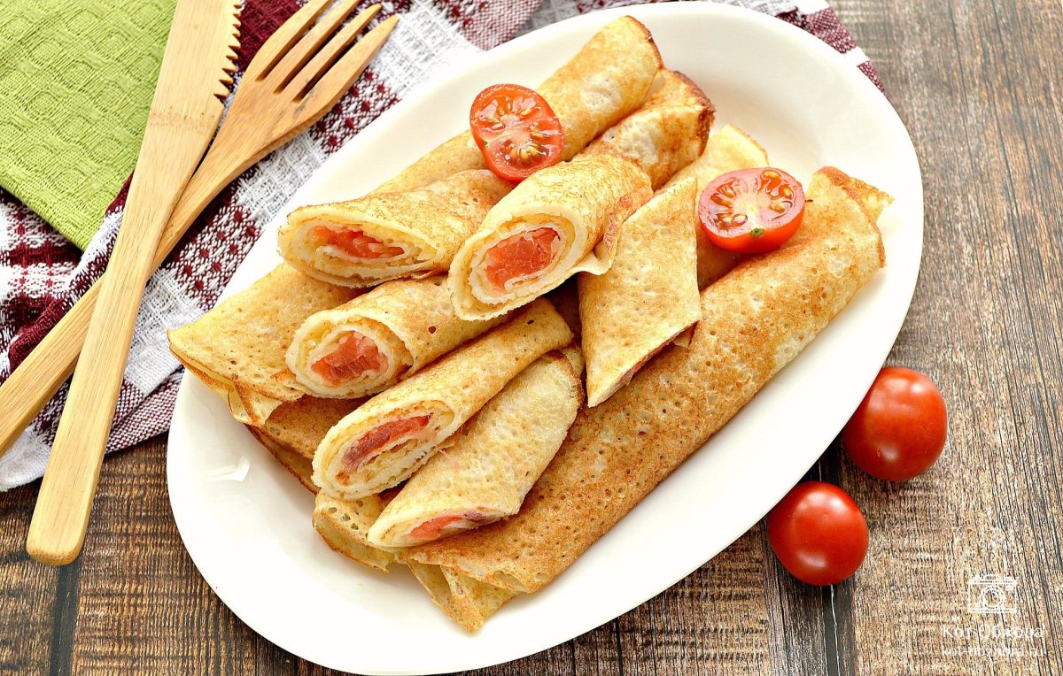 Блинчики с укропом и сыром
