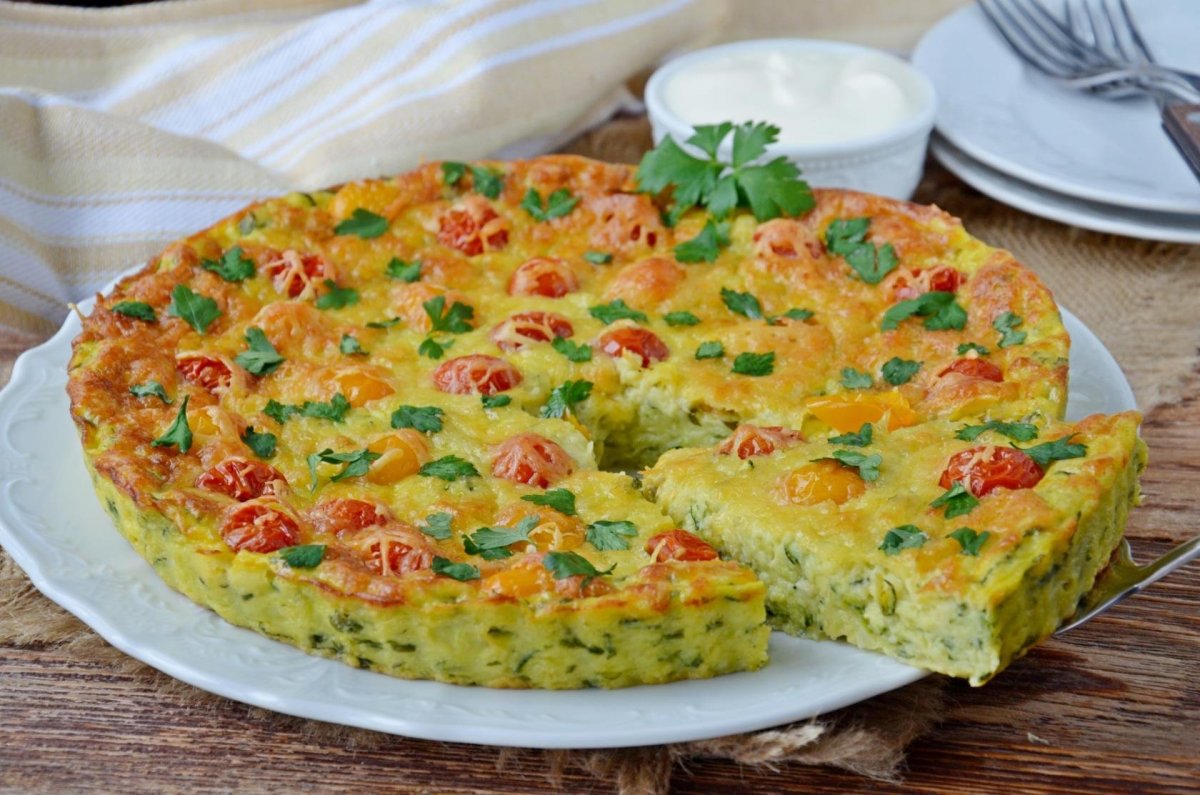 Кабачковый пирог на сковороде
