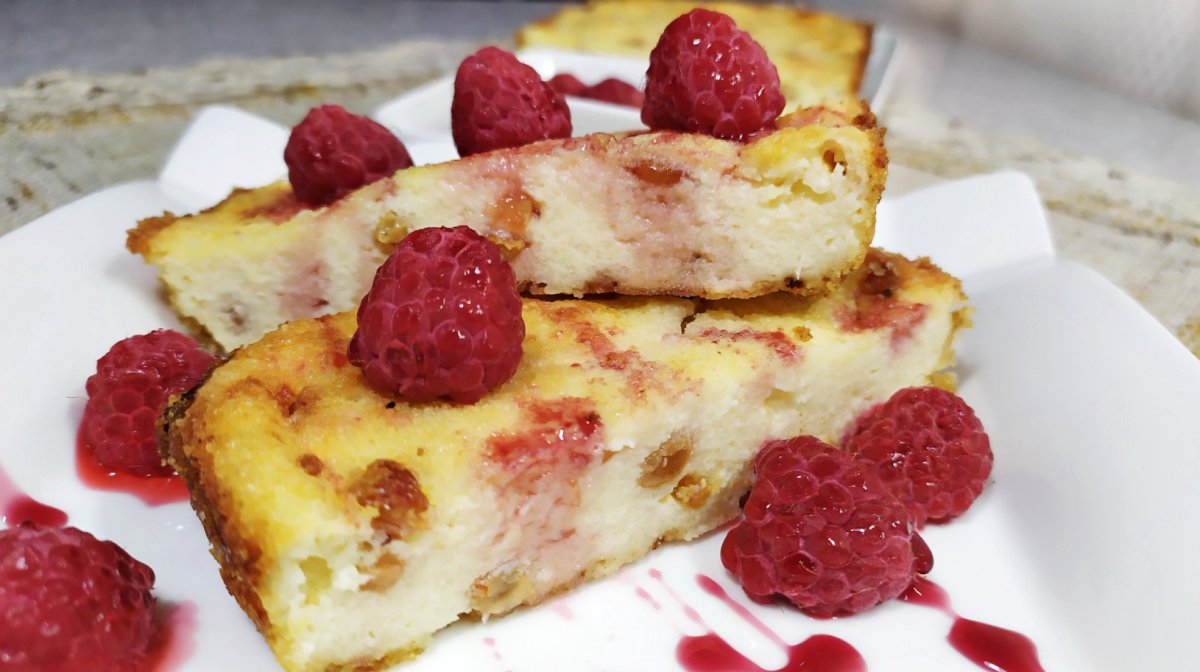 Творожный пирог с ананасами