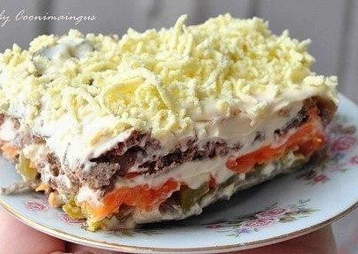 Пирог печеночный блинчатый