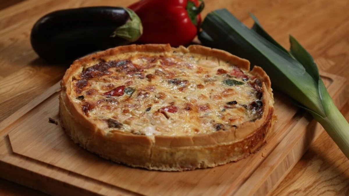 КИШ С креветками и шпинатом