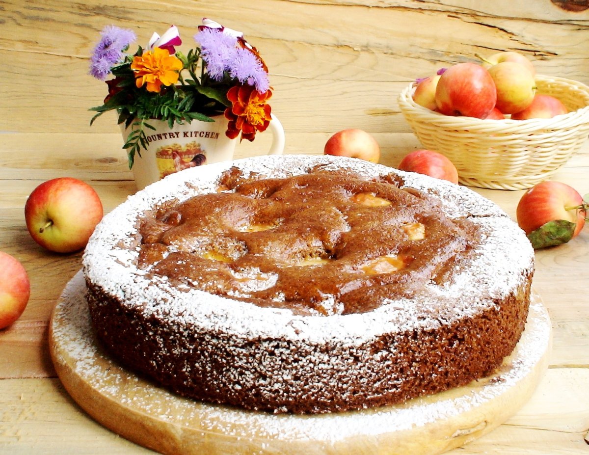 Яблочный пирог из ржаной муки