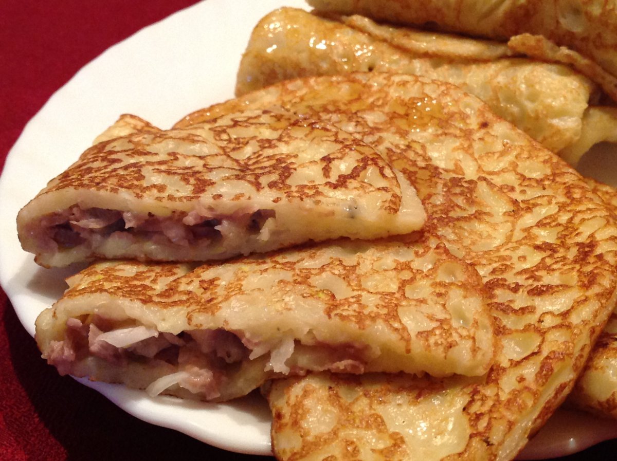 Блины фаршированные мясом