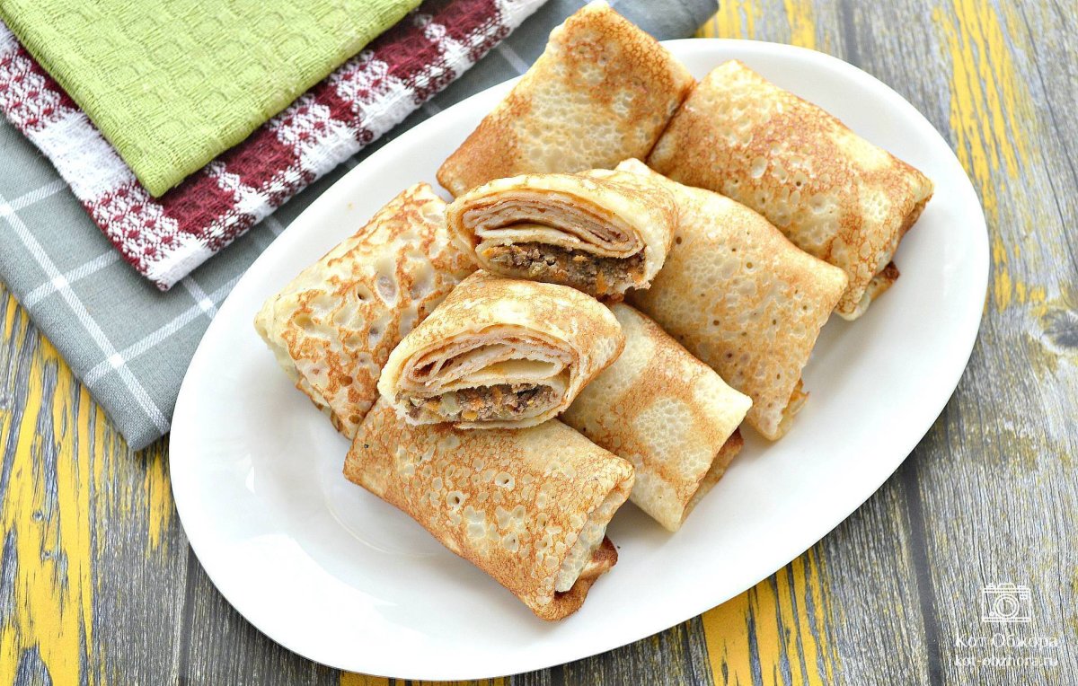 Блины с грибной начинкой