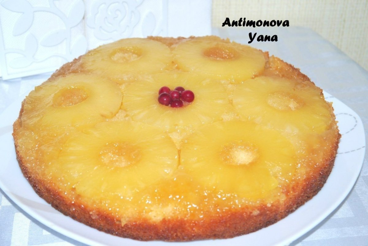 Торт с ананасами перевертыш