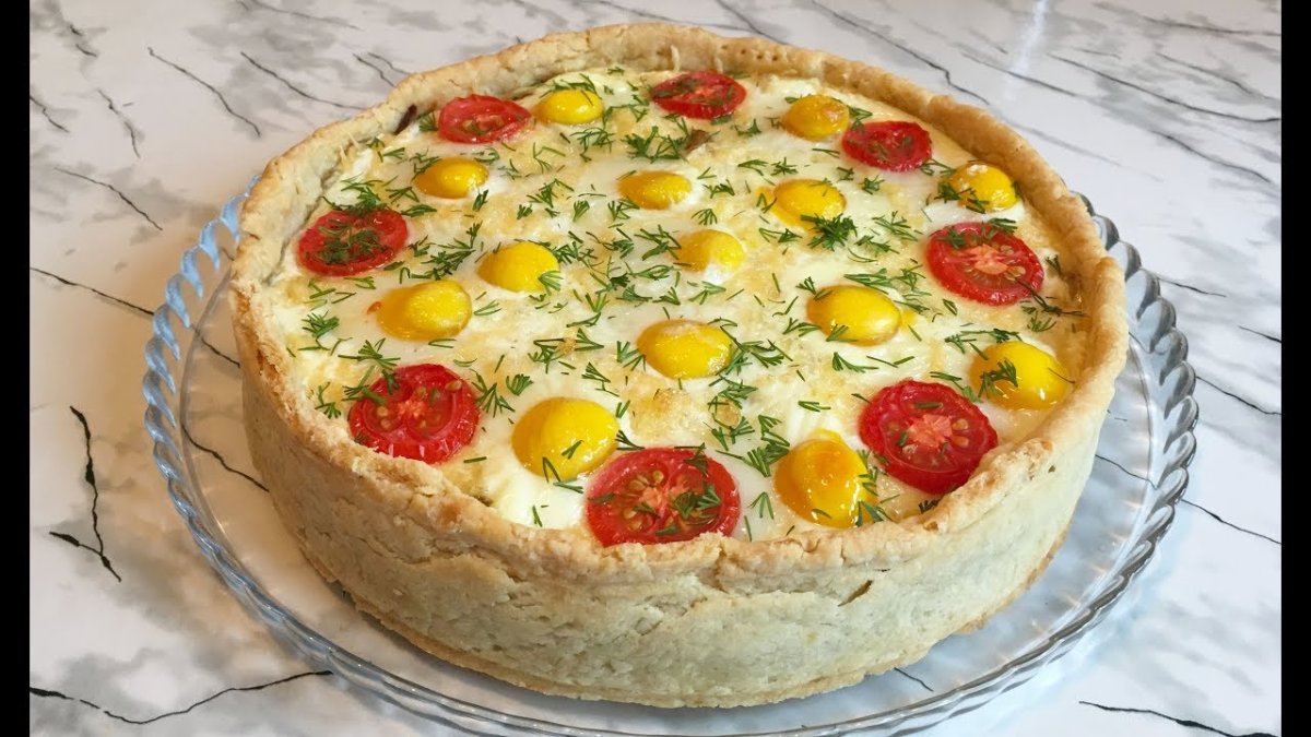 Заливной пирог с курицей и грибами