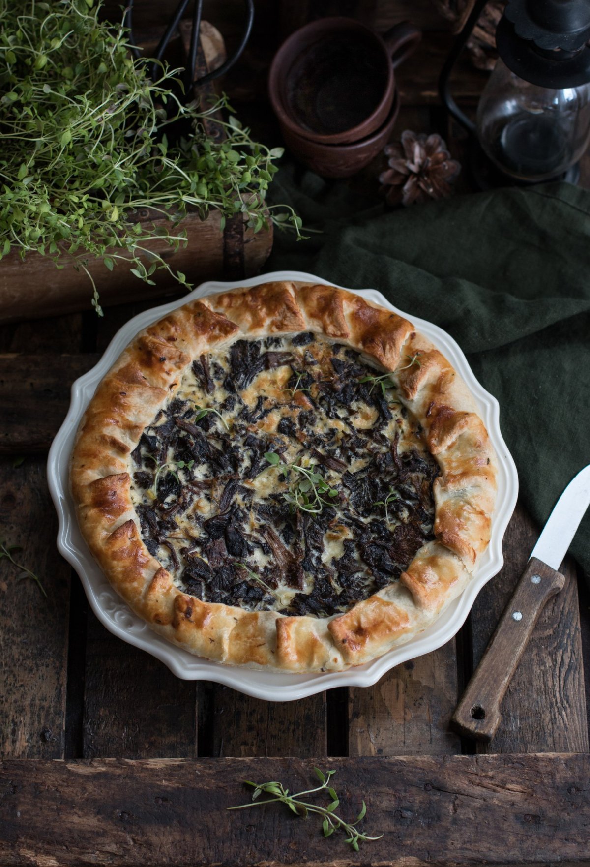 Пирог с картофелем и грибами