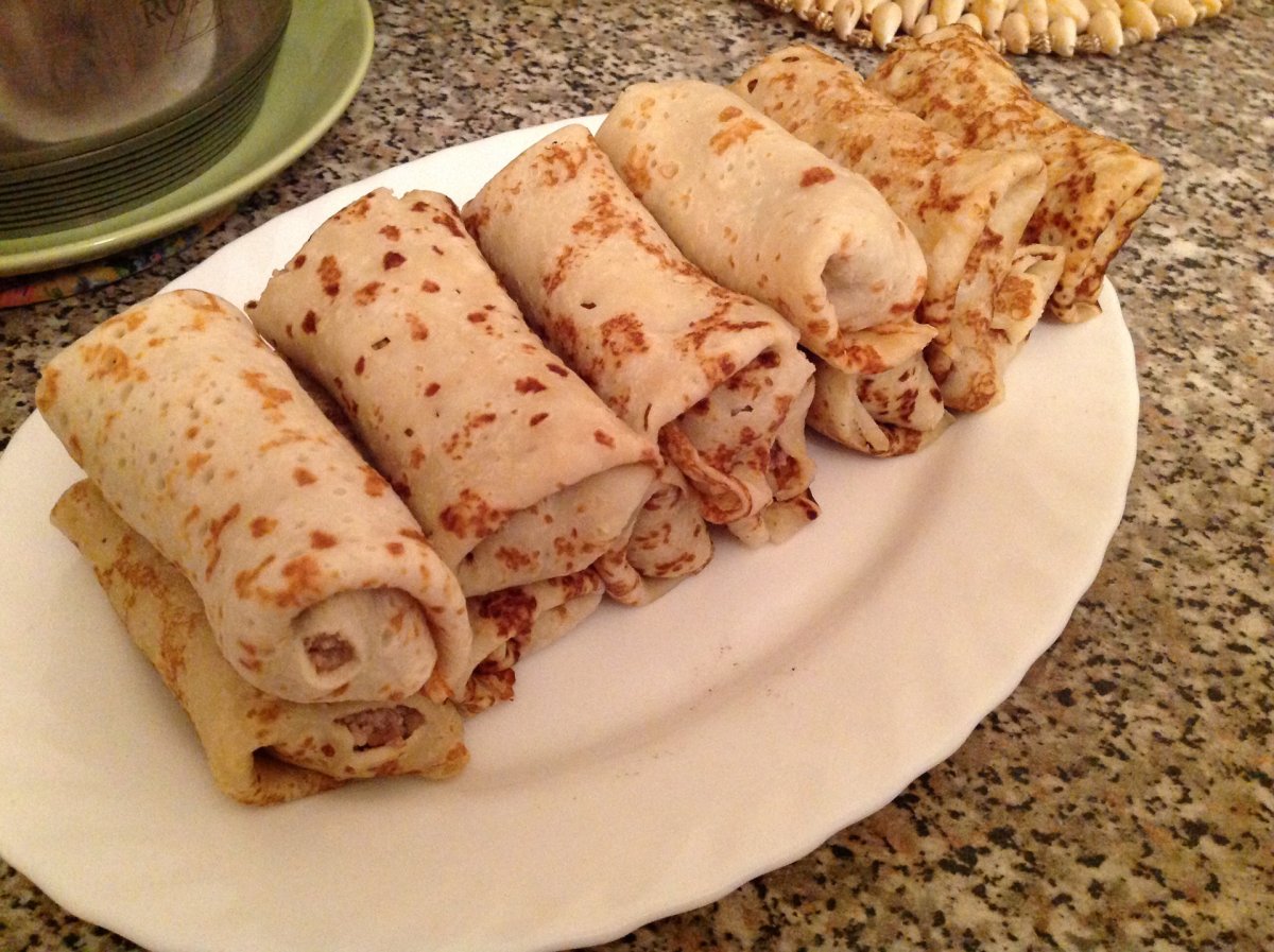 Блины фаршированные мясом