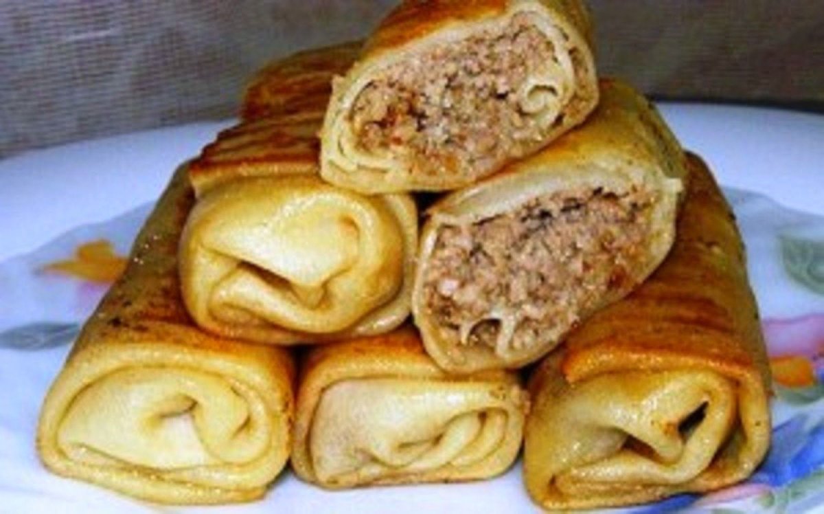 Блины с мясной начинкой