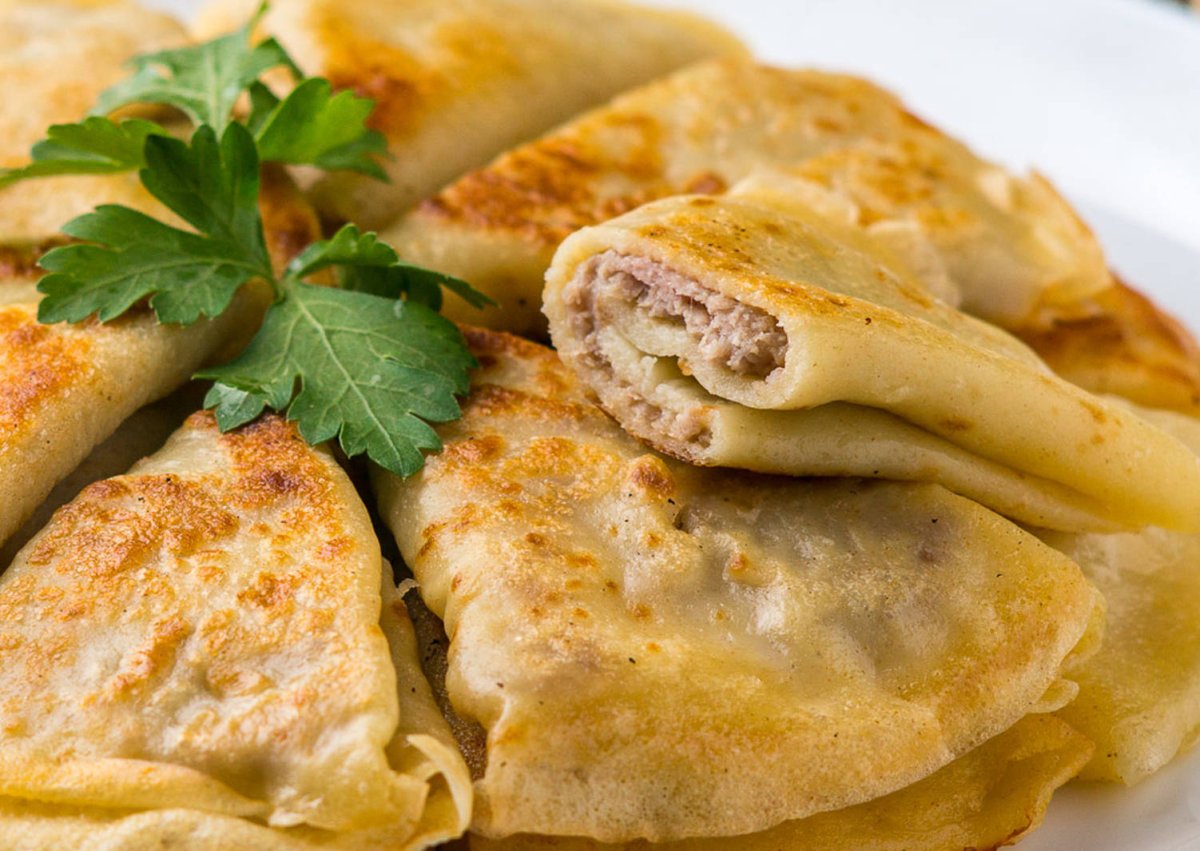 Блинчики с мясной начинкой