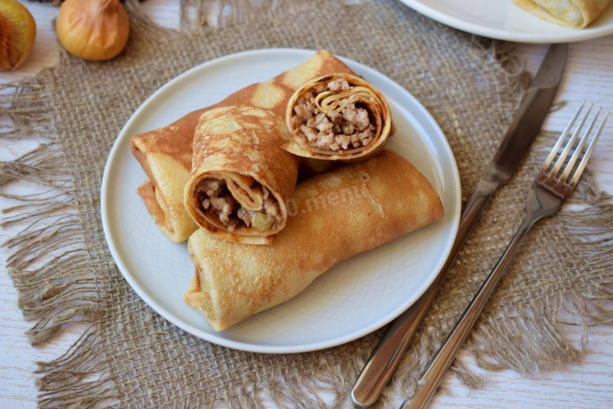 Блины с курицей и грибами