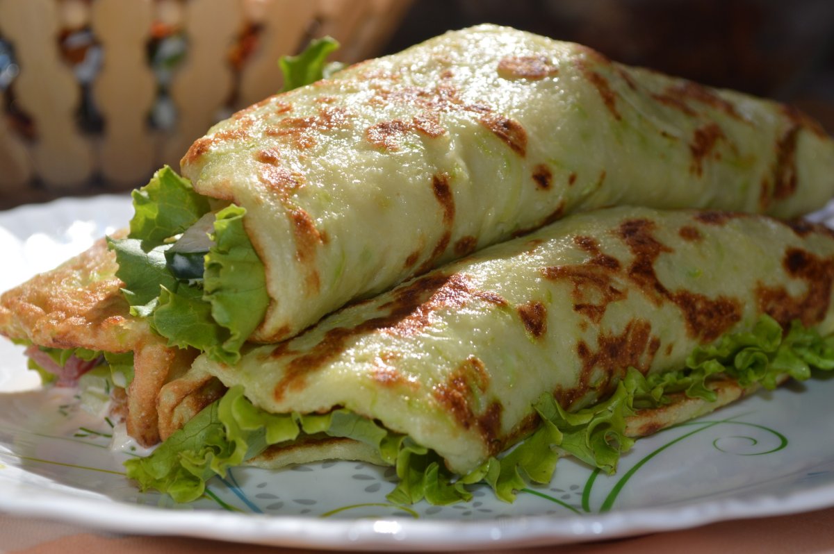 Блины с овощами