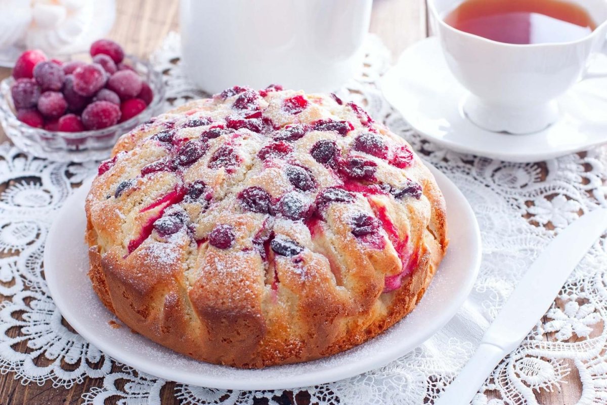 Яблочный пирог с клюквой