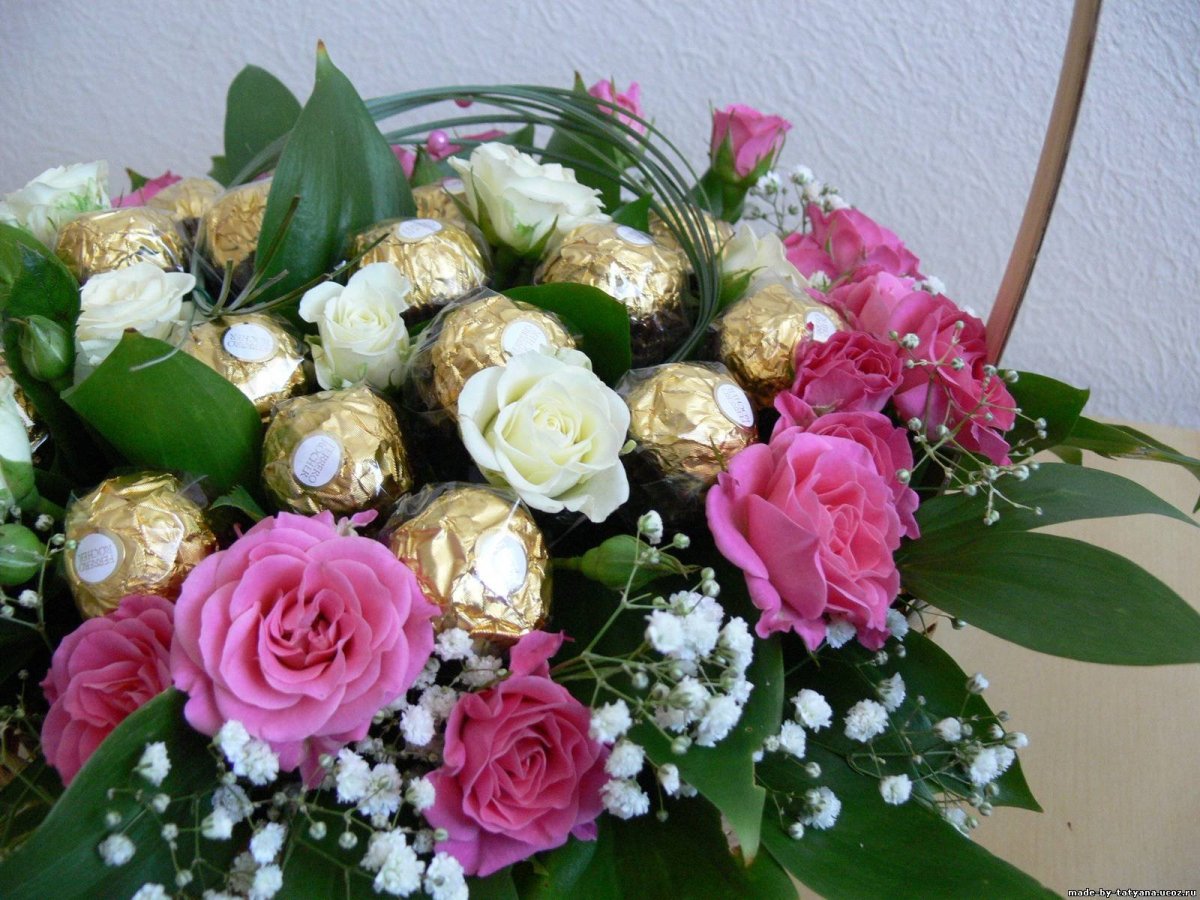 Букет из зефира и конфет