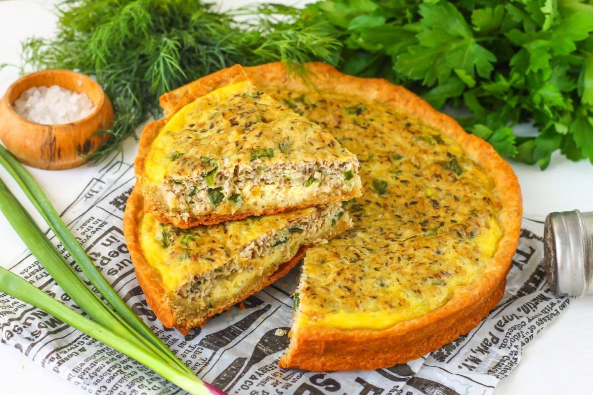 Заливной пирог с рыбой