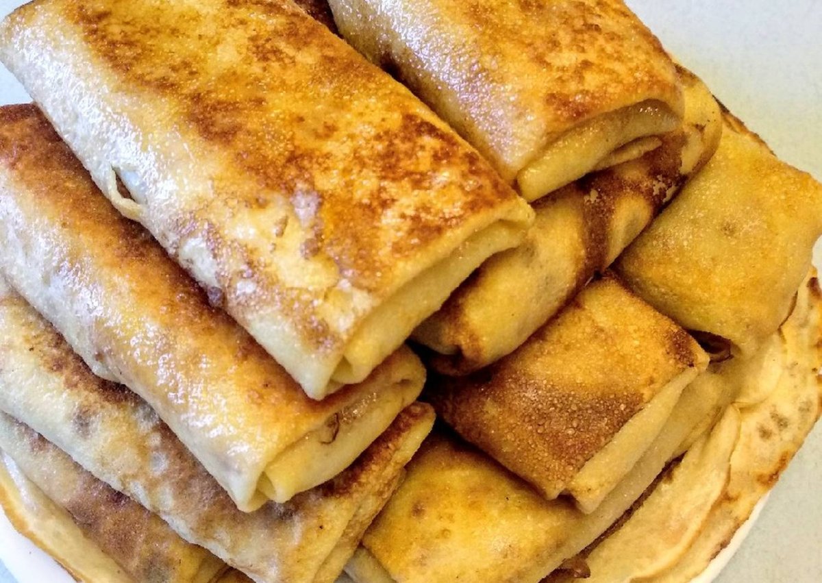 Жареные блинчики с мясом